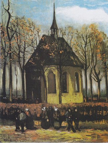  Винсент Ван Гог. Выход из протестантской церкви в Нюэнене